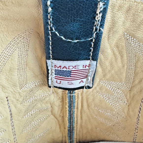 TESKEY'S Masonic Western Boots MENs Size 9 MADE IN USA Leather BRAND NEW IN BOX - Picture 9 of 12